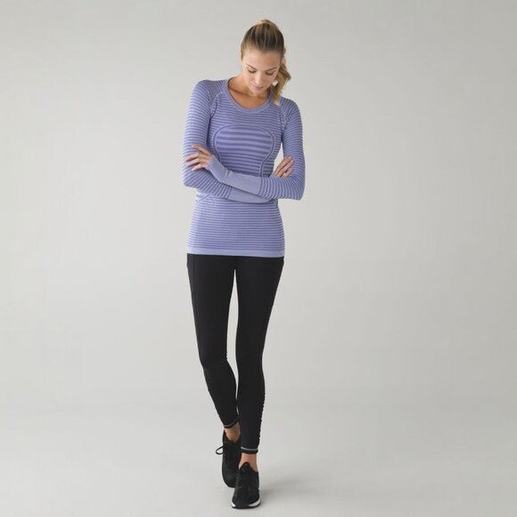 LULULEMON RUN: SWIFTLY TECH LONG SLEEVE CREW IN HEATHERED LULLABY SIZE 6 - Picture 3 of 8